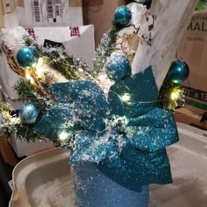 Frosty Blue Christmas table Decor